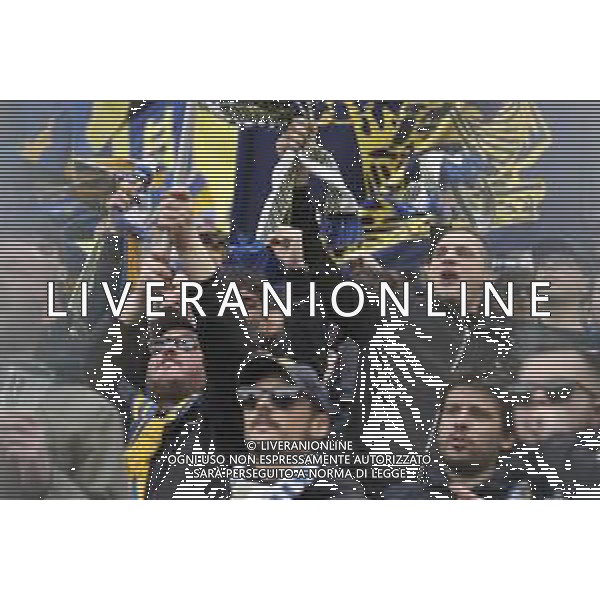 tifosi - Hellas Verona fans show their support during Udinese Calcio vs Hellas Verona FC, 29° Serie A Enilive 2024-25 game at Bluenergy stadium in Udine (UD), Italy, on March 15, 2025. (Photo by Davide Casentini)- AGENZIA ALDO LIVERANI SAS