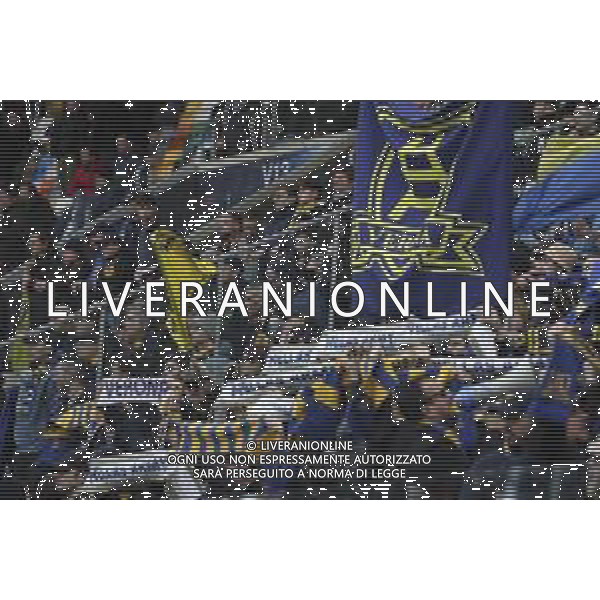 tifosi - Hellas Verona fans show their support during Udinese Calcio vs Hellas Verona FC, 29° Serie A Enilive 2024-25 game at Bluenergy stadium in Udine (UD), Italy, on March 15, 2025. (Photo by Davide Casentini)- AGENZIA ALDO LIVERANI SAS