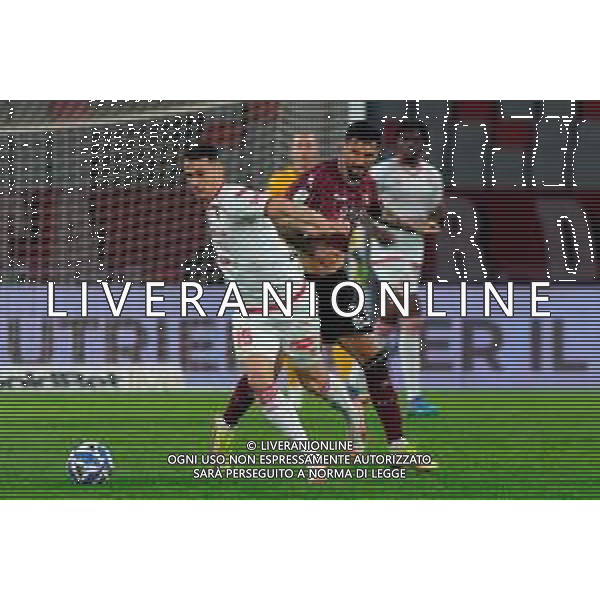 TVEM March 15, 2025 Bari, Italy - SSC Bari vs US Salernitana - Italian soccer serie B 2024/25 - San Nicola Stadium. In the pic: Kevin Lasagna of SSC Bari in action against Roberto Soriano of US Salernitana foto emmanuele mastodonato-ag aldo liverani sas