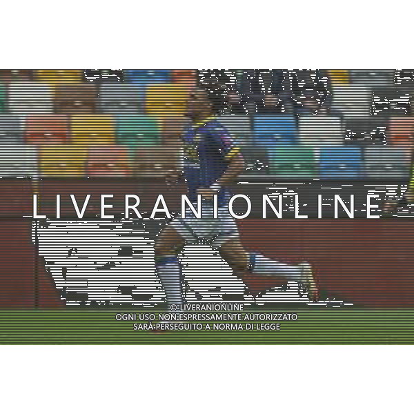 Amin Sarr of Hellas Verona FC run during Udinese Calcio vs Hellas Verona FC, 29° Serie A Enilive 2024-25 game at Bluenergy stadium in Udine (UD), Italy, on March 15, 2025. (Photo by Davide Casentini)- AGENZIA ALDO LIVERANI SAS