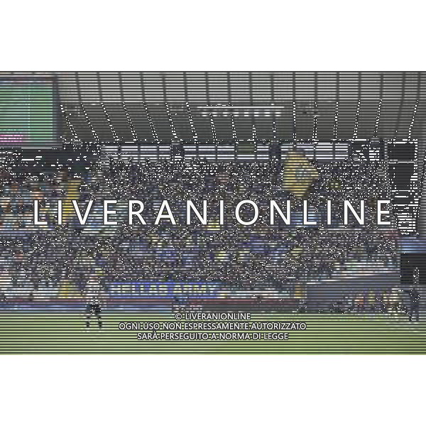 Tifosi - Hellas Verona fans show their support during Udinese Calcio vs Hellas Verona FC, 29° Serie A Enilive 2024-25 game at Bluenergy stadium in Udine (UD), Italy, on March 15, 2025. (Photo by Davide Casentini)- AGENZIA ALDO LIVERANI SAS