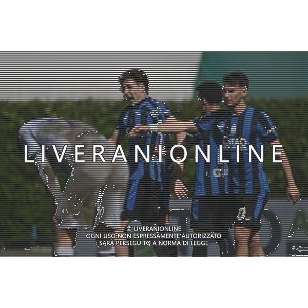 TVRG Atalanta U23 vs FeralpiSalò nella foto Lorenzo Bernasconi (Atalanta U23) esultanza dopo il gol del 2 a 1 Caravaggio (BG) 16-03-1973 Stadio Comunale Campionato Serie C girone A - 32a giornata foto Roberto Garavaglia/Agenzia Aldo Liverani sas