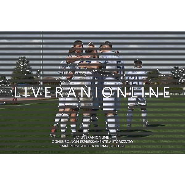 TVRG Atalanta U23 vs FeralpiSalò nella foto giocatori FeralpiSalò esultanza dopo il gol dell\'1 a 1 Caravaggio (BG) 16-03-1973 Stadio Comunale Campionato Serie C girone A - 32a giornata foto Roberto Garavaglia/Agenzia Aldo Liverani sas