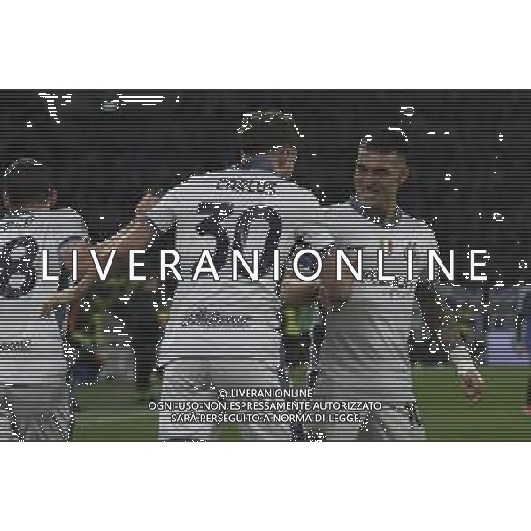 Carlos Augusto of Inter FC celebrates after scoring goal during Atalanta BC vs Internazionale FC, 29° Serie A Enilive 2024-25 game at Gewiss stadium in Bergamo (BG), Italy, on March 16, 2025. (Photo by Davide Casentini) AG ALDO LIVERANI SAS