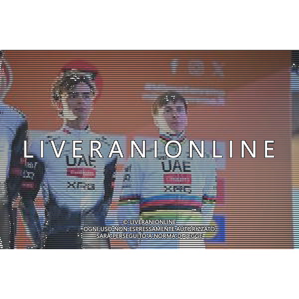21-03-2025 Presentazione Squadre Milano - Sanremo 2025; 2025, Uae Team Emirates - Xrg; Del Toro Romero, Isaac; Pogacar, Tadej; Pavia; FOTO STEFANO SIROTTI-AG ALDO LIVERANI SAS