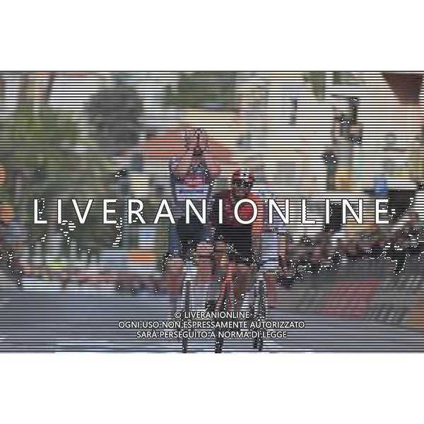 22-03-2025 Milano - Sanremo; 2025, Alpecin - Deceuninck; 2025, Ineos Grenadiers; 2025, Uae Team Emirates - Xrg; Van Der Poel, Mathieu; Ganna, Filippo; Pogacar, Tadej; Sanremo; ©SIROTTI - AGENZIA ALDO LIVERANI SAS