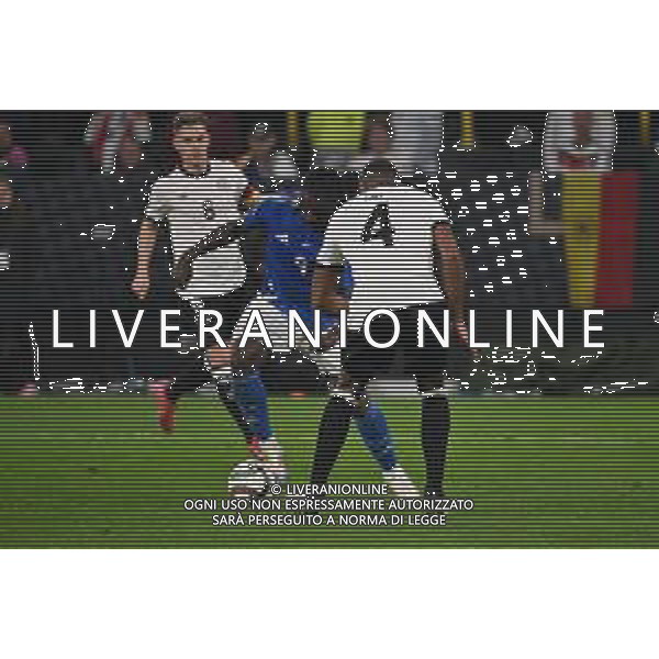 TVRG Germania vs Italia nella foto Moise Kean (Italia) salta Tim Kleindienst (Germania) e segna il gol del 2 a 3 Dortmund (GER) 23-03-2025 Westfalenstadion - Signal Iduna Park UEFA Nations League - Lega A Quarti di finale - gara di ritorno foto Roberto Garavaglia/Agenzia Aldo Liverani sas
