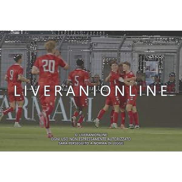 Oliver Sorensen Jensen of Denmark U21 celebrates after scoring during Italy U21 vs Denmark U21, friendly match before Under21 Championship Slovakia 2025, game at Piercesare Tombolato stadium in Cittadella (PD), Italy, on March 24, 2025. (Photo by Davide Casentini) AG ALDO LIVERANI SAS