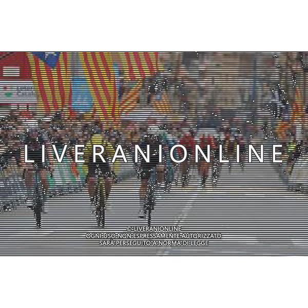 24-03-2025 Vuelta A Catalunya; Tappa 01 Sant Feliu De Guixols - Sant Feliu De Guixols; 2025, Visma - Lease A Bike; 2025, Alpecin - Deceuninck; Brennan, Matthews; Del Grosso, Tibor; Groves, Kaden; Sant Feliu De Guixols; ©SIROTTI - AGENZIA ALDO LIVERANI SAS