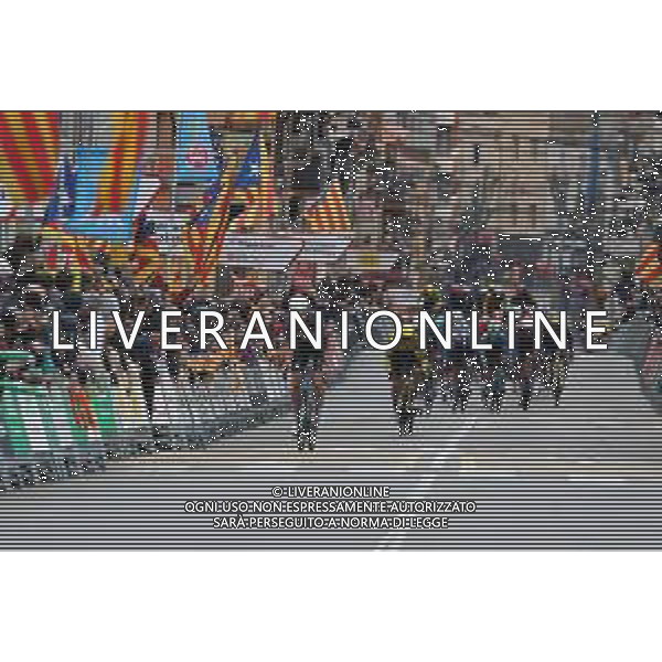24-03-2025 Vuelta A Catalunya; Tappa 01 Sant Feliu De Guixols - Sant Feliu De Guixols; 2025, Visma - Lease A Bike; 2025, Alpecin - Deceuninck; Brennan, Matthews; Del Grosso, Tibor; Groves, Kaden; Sant Feliu De Guixols; ©SIROTTI - AGENZIA ALDO LIVERANI SAS