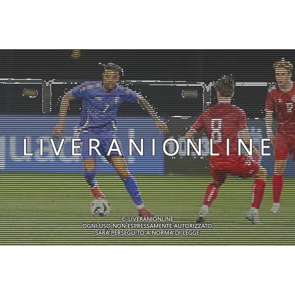 Cher Ndour of Italy U21 play the ball during Italy U21 vs Denmark U21, friendly match before Under21 Championship Slovakia 2025, game at Piercesare Tombolato stadium in Cittadella (PD), Italy, on March 24, 2025. (Photo by Davide Casentini) AG ALDO LIVERANI SAS