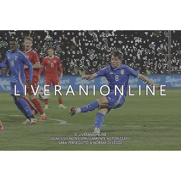 Giovanni Fabbian of Italy U21 kick the ball during Italy U21 vs Denmark U21, friendly match before Under21 Championship Slovakia 2025, game at Piercesare Tombolato stadium in Cittadella (PD), Italy, on March 24, 2025. (Photo by Davide Casentini) AG ALDO LIVERANI SAS