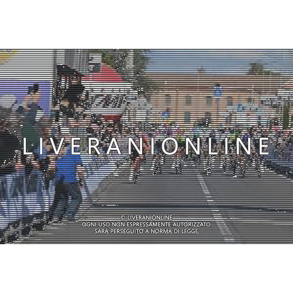 25-03-2025 Settimana Internazionale Coppi E Bartali; Tappa 01 Ferrara - Bondeno; 2025, Ineos Grenadiers; 2025, Israel - Premier Tech; 2025, Totalenergies; Ewan, Caleb; Kogut, Oded; Tesson, Jason; Amici, Adriano; Bondeno; ©SIROTTI - AGENZIA ALDO LIVERANI SAS
