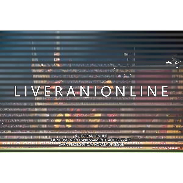 TVEM March 29, 2025 Lecce, Italy - US Lecce vs AS Roma - Italian soccer serie A 2024/25 - Via Del Mare Stadium. In the pic: Supporters of AS Roma TIFOSI ©TVEM Emmanuele Mastrodonato - AGENZIA ALDO LIVERANI SAS