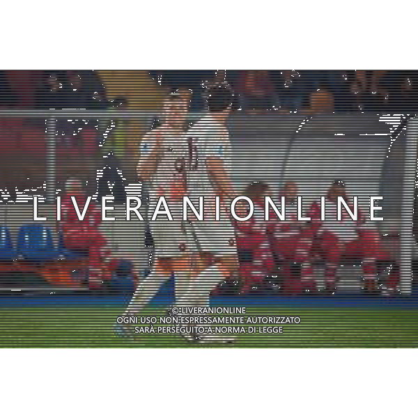 TVEM March 29, 2025 Lecce, Italy - US Lecce vs AS Roma - Italian soccer serie A 2024/25 - Via Del Mare Stadium. In the pic: Artem Dovbyk of AS Roma celebrates after scoring a goal ©TVEM Emmanuele Mastrodonato - AGENZIA ALDO LIVERANI SAS