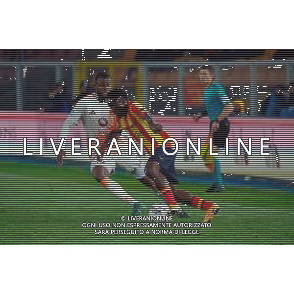TVEM March 29, 2025 Lecce, Italy - US Lecce vs AS Roma - Italian soccer serie A 2024/25 - Via Del Mare Stadium. In the pic: Konan Ignace Jocelyn N\'Dri of US Lecce in action against Evan Ndicka of AS Roma ©TVEM Emmanuele Mastrodonato - AGENZIA ALDO LIVERANI SAS