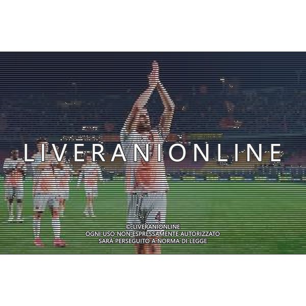 TVEM March 29, 2025 Lecce, Italy - US Lecce vs AS Roma - Italian soccer serie A 2024/25 - Via Del Mare Stadium. In the pic: Bryan Cristante of AS Roma applauds fans ©TVEM Emmanuele Mastrodonato - AGENZIA ALDO LIVERANI SAS
