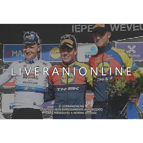30-03-2025 Gent - Wevelgem; 2025, Lidl - Trek; 2025, Soudal - Quick Step; Pedersen, Mads; Merlier, Tim; Milan, Jonathan; Wevelgem; ©SIROTTI - AGENZIA ALDO LIVERANI SAS