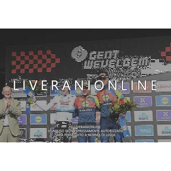 30-03-2025 Gent - Wevelgem; 2025, Lidl - Trek; 2025, Soudal - Quick Step; Pedersen, Mads; Merlier, Tim; Milan, Jonathan; Wevelgem; ©SIROTTI - AGENZIA ALDO LIVERANI SAS