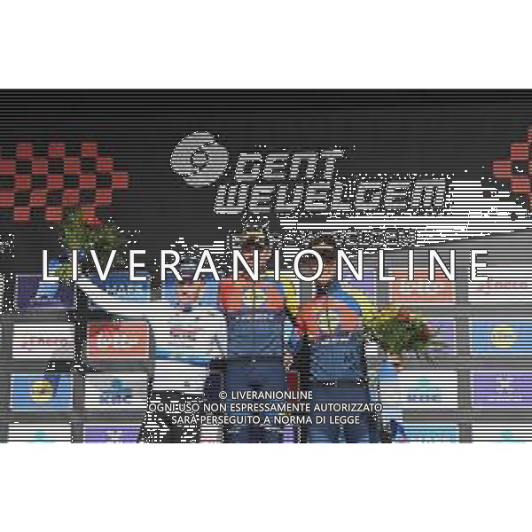 30-03-2025 Gent - Wevelgem; 2025, Lidl - Trek; 2025, Soudal - Quick Step; Pedersen, Mads; Merlier, Tim; Milan, Jonathan; Wevelgem; ©SIROTTI - AGENZIA ALDO LIVERANI SAS