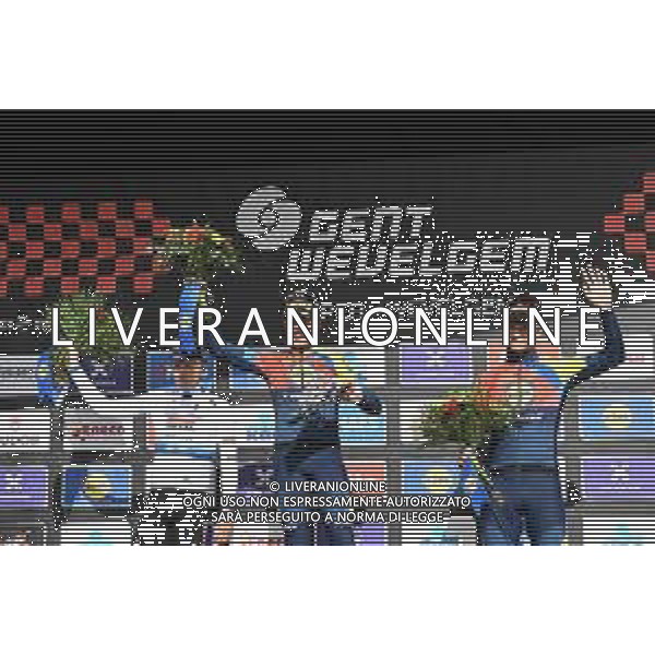 30-03-2025 Gent - Wevelgem; 2025, Lidl - Trek; 2025, Soudal - Quick Step; Pedersen, Mads; Merlier, Tim; Milan, Jonathan; Wevelgem; ©SIROTTI - AGENZIA ALDO LIVERANI SAS
