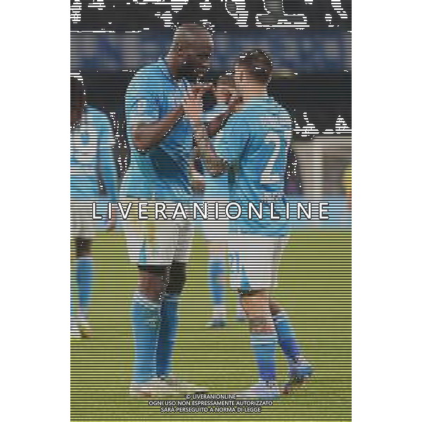 NAPOLI vs MILAN Campionato Calcio Serie A 30-03-2025 Nella Foto: esultanza Napoli dopo gol di Romeu Lukaku con Matteo Politano Foto Mosca, Ag.Liverani