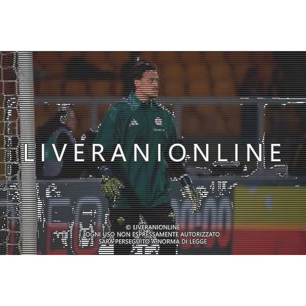 TVEM March 29, 2025 Lecce, Italy - US Lecce vs AS Roma - Italian soccer serie A 2024/25 - Via Del Mare Stadium. In the pic: Mile Svilar of AS Roma ©TVEM Emmanuele Mastrodonato - AGENZIA ALDO LIVERANI SAS