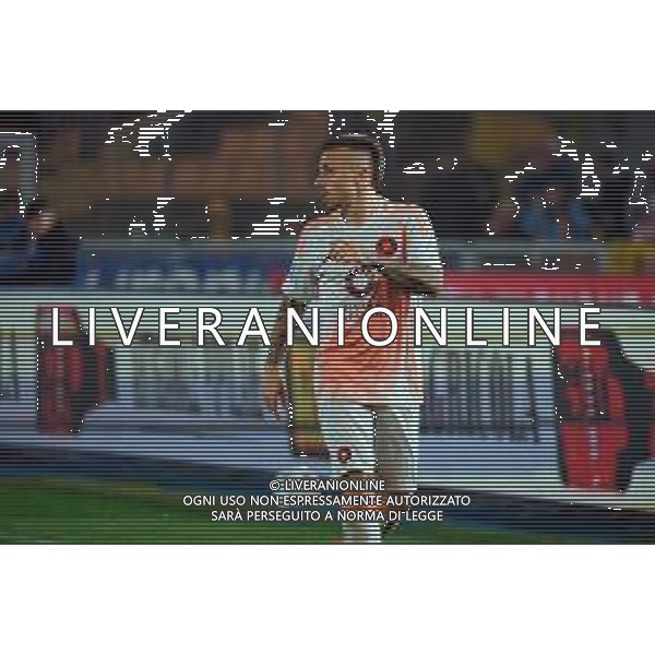 TVEM March 29, 2025 Lecce, Italy - US Lecce vs AS Roma - Italian soccer serie A 2024/25 - Via Del Mare Stadium. In the pic: Angelino of AS Roma ©TVEM Emmanuele Mastrodonato - AGENZIA ALDO LIVERANI SAS