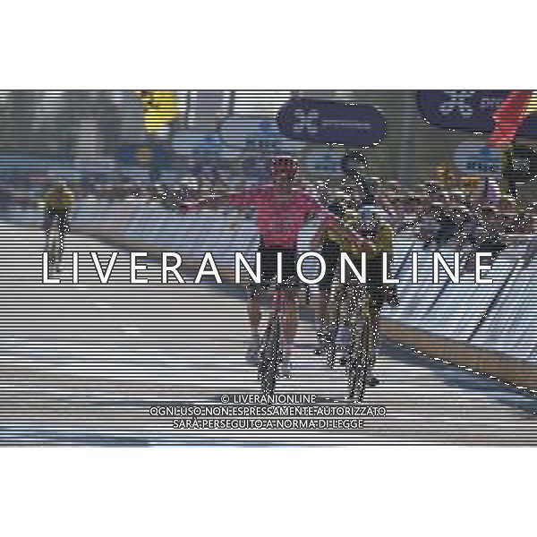 02-04-2025 Dwars Door Vlaanderen; 2025, Ef Education - Easypost; 2025, Visma - Lease A Bike; Powless, Neilson; Van Aert, Wout; Benoot, Tiesj; Jorgenson, Matteo; Waregem; ©SIROTTI - AGENZIA ALDO LIVERANI SAS
