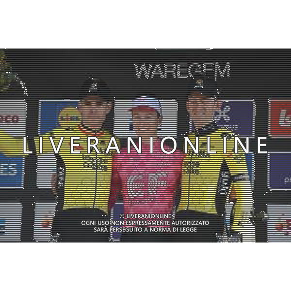 02-04-2025 Dwars Door Vlaanderen; 2025, Ef Education - Easypost; 2025, Visma - Lease A Bike; Powless, Neilson; Van Aert, Wout; Benoot, Tiesj; Waregem; ©SIROTTI - AGENZIA ALDO LIVERANI SAS