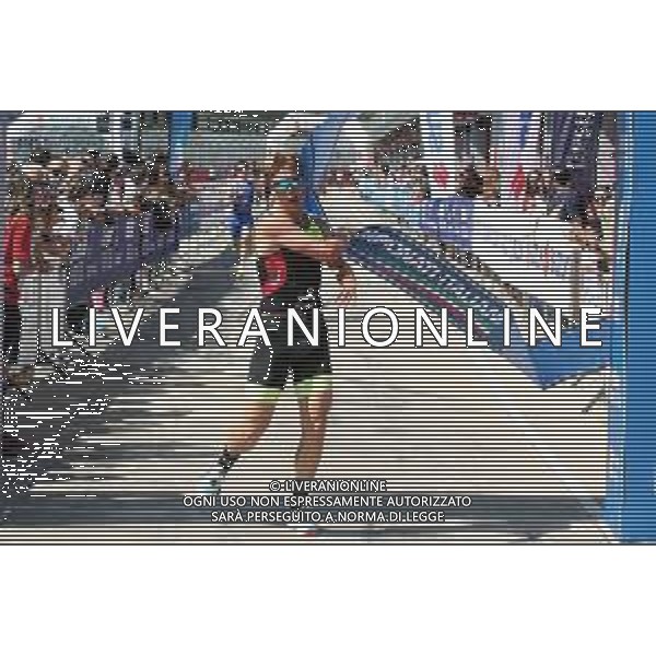 IMOLA 05 04 2025 AUTODROMO ENZO E DINO FERRARI GARA MASCHILE Campionato Italiano Duathlon Sprint Assoluti, U23 Uomini NELLA FOTO ARRIVO VINCITORE PIETRO GIOVANNINI SAN MARINO ©SANNA - AGENZIA ALDO LIVERANI SAS