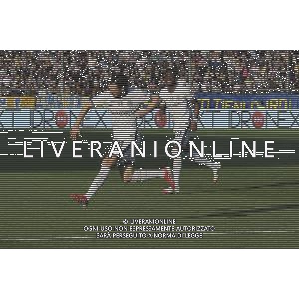 Matteo Darmian of Inter FC celebrates after scoring during Parma Calcio vs Internazionale FC, 31° Serie A Enilive 2024-25 game at Ennio Tardini stadium in Parma (PR), Italy, on April 05, 2025. (Photo by Davide Casentini)- AGENZIA ALDO LIVERANI SAS