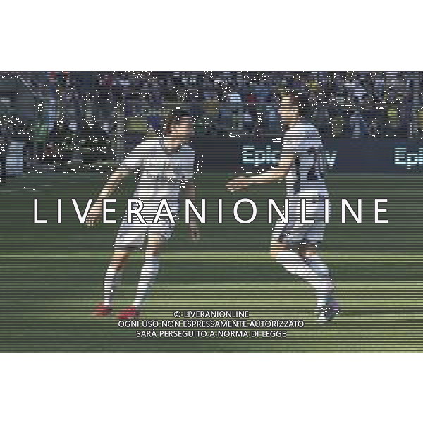 Matteo Darmian of Inter FC celebrates after scoring during Parma Calcio vs Internazionale FC, 31° Serie A Enilive 2024-25 game at Ennio Tardini stadium in Parma (PR), Italy, on April 05, 2025. (Photo by Davide Casentini)- AGENZIA ALDO LIVERANI SAS