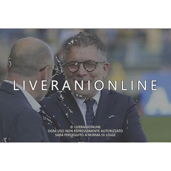 Piero Ausilio Sport Director of Inter FC speaks to Federico Cherubini Ceo of Parma AC during Parma Calcio vs Internazionale FC, 31° Serie A Enilive 2024-25 game at Ennio Tardini stadium in Parma (PR), Italy, on April 05, 2025. (Photo by Davide Casentini)- AGENZIA ALDO LIVERANI SAS