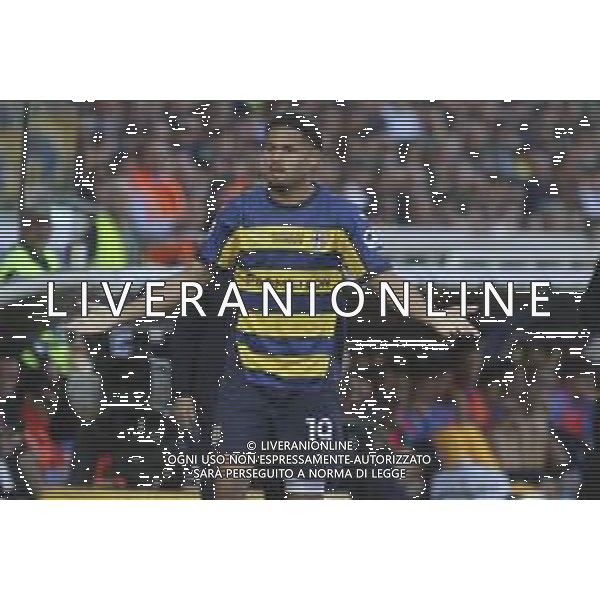 Simon Sohm of Parma AC gestures during Parma Calcio vs Internazionale FC, 31° Serie A Enilive 2024-25 game at Ennio Tardini stadium in Parma (PR), Italy, on April 05, 2025. (Photo by Davide Casentini)- AGENZIA ALDO LIVERANI SAS