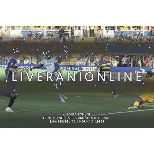 Marcus Thuram of Inter FC scores a goal during Parma Calcio vs Internazionale FC, 31° Serie A Enilive 2024-25 game at Ennio Tardini stadium in Parma (PR), Italy, on April 05, 2025. (Photo by Davide Casentini)- AGENZIA ALDO LIVERANI SAS