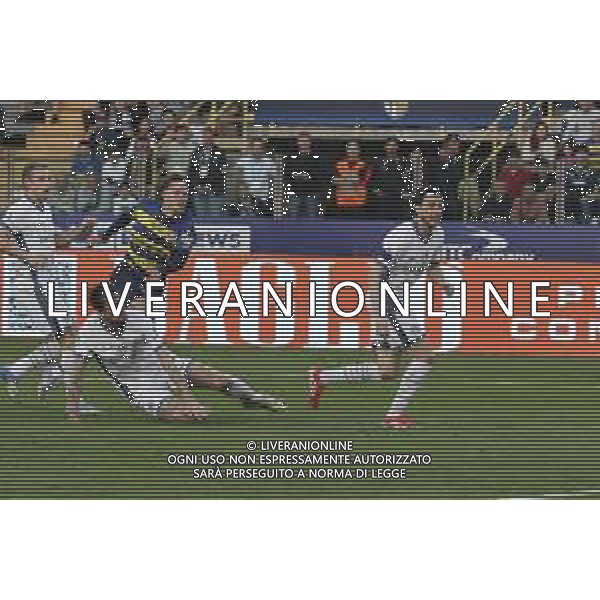 Jacob Ondrejka of Parma AC scores a goal during Parma Calcio vs Internazionale FC, 31° Serie A Enilive 2024-25 game at Ennio Tardini stadium in Parma (PR), Italy, on April 05, 2025. (Photo by Davide Casentini)- AGENZIA ALDO LIVERANI SAS