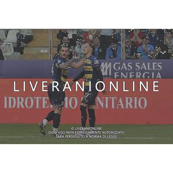 Jacob Ondrejka of Parma AC celebrates after scoring during Parma Calcio vs Internazionale FC, 31° Serie A Enilive 2024-25 game at Ennio Tardini stadium in Parma (PR), Italy, on April 05, 2025. (Photo by Davide Casentini)- AGENZIA ALDO LIVERANI SAS