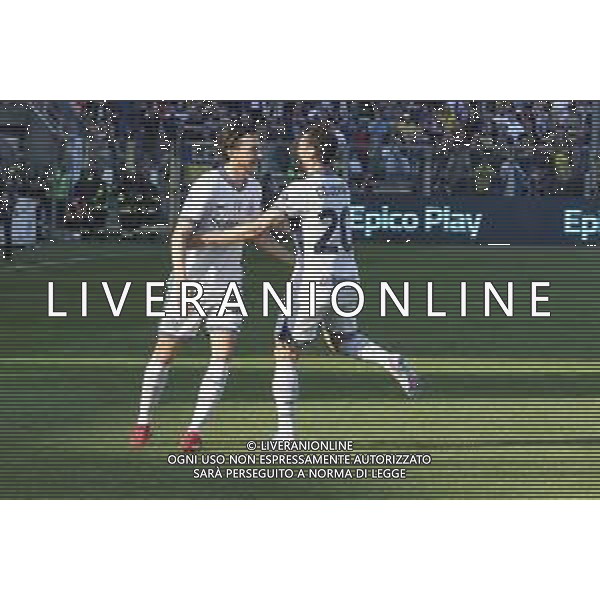 Matteo Darmian of Inter FC celebrates after scoring during Parma Calcio vs Internazionale FC, 31° Serie A Enilive 2024-25 game at Ennio Tardini stadium in Parma (PR), Italy, on April 05, 2025. (Photo by Davide Casentini)- AGENZIA ALDO LIVERANI SAS