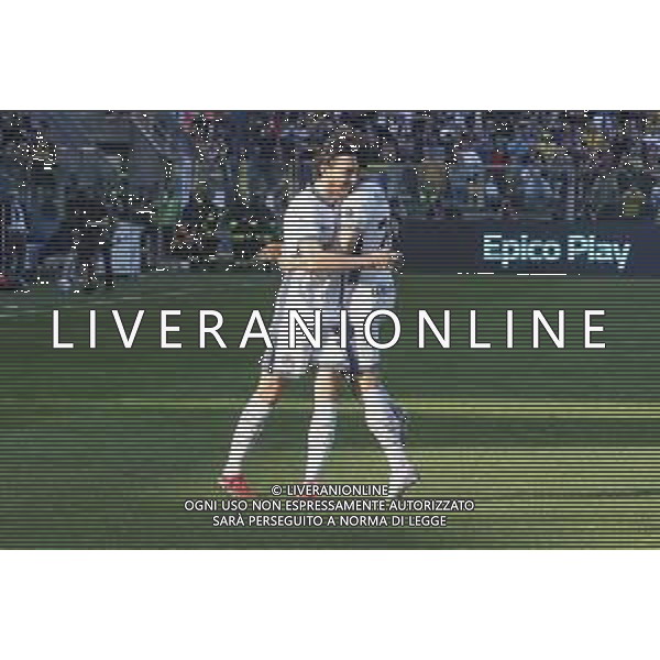 Matteo Darmian of Inter FC celebrates after scoring during Parma Calcio vs Internazionale FC, 31° Serie A Enilive 2024-25 game at Ennio Tardini stadium in Parma (PR), Italy, on April 05, 2025. (Photo by Davide Casentini)- AGENZIA ALDO LIVERANI SAS