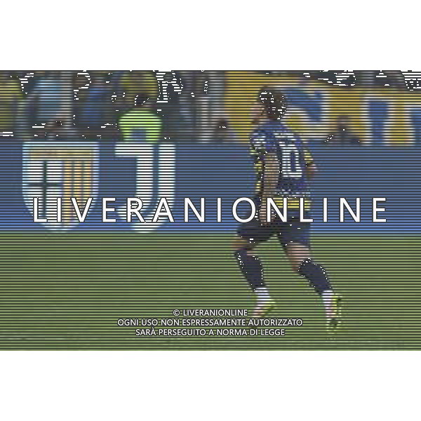 Adrian Bernabe’ of Parma AC celebrates after scoring during Parma Calcio vs Internazionale FC, 31° Serie A Enilive 2024-25 game at Ennio Tardini stadium in Parma (PR), Italy, on April 05, 2025. (Photo by Davide Casentini)- AGENZIA ALDO LIVERANI SAS