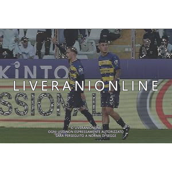 Jacob Ondrejka of Parma AC celebrates after scoring during Parma Calcio vs Internazionale FC, 31° Serie A Enilive 2024-25 game at Ennio Tardini stadium in Parma (PR), Italy, on April 05, 2025. (Photo by Davide Casentini)- AGENZIA ALDO LIVERANI SAS
