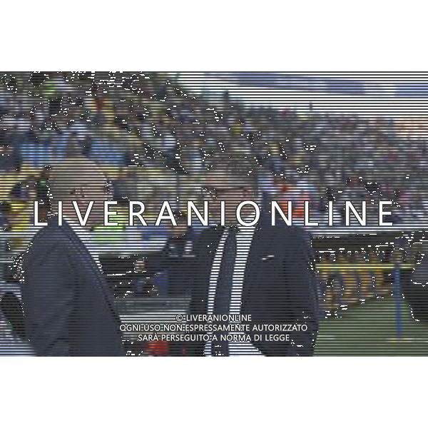 Piero Ausilio Sport Director of Inter FC speaks to Federico Cherubini Ceo of Parma AC during Parma Calcio vs Internazionale FC, 31° Serie A Enilive 2024-25 game at Ennio Tardini stadium in Parma (PR), Italy, on April 05, 2025. (Photo by Davide Casentini)- AGENZIA ALDO LIVERANI SAS