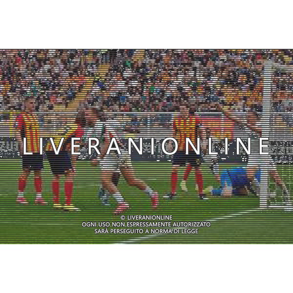 TVEM April 06, 2025 Lecce, Italy - US Lecce vs Venezia FC - Italian soccer serie A 2024/25 - Via Del Mare Stadium. In the pic: Christian Gytkjaer of Venezia FC celebrates for the goal FOTO EMMANUELE MASTRODONATO-AG ALDO LIVERANI SAS