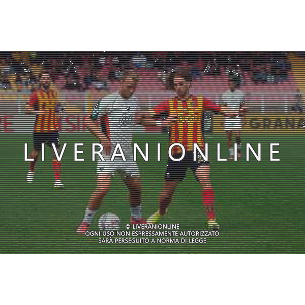 TVEM April 06, 2025 Lecce, Italy - US Lecce vs Venezia FC - Italian soccer serie A 2024/25 - Via Del Mare Stadium. In the pic: Christian Gytkjaer of Venezia FC in action against Antonino Gallo of US Lecce FOTO EMMANUELE MASTRODONATO-AG ALDO LIVERANI SAS