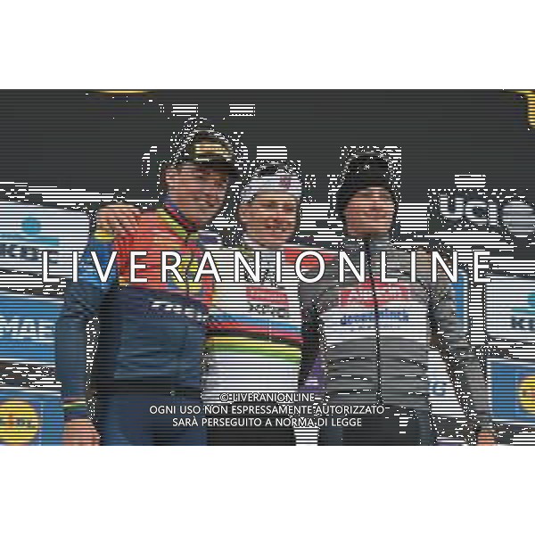 06-04-2025 Tour Des Flandres; 2025, Uae Team Emirates - Xrg; 2025, Lidl - Trek; 2025, Alpecin - Deceuninck; Pogacar, Tadej; Pedersen, Mads; Van Der Poel, Mathieu; Oudenaarde; ©SIROTTI - AGENZIA ALDO LIVERANI SAS