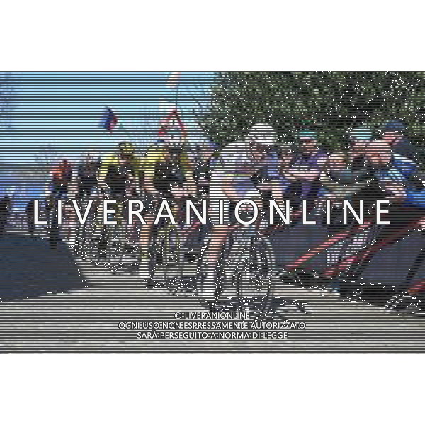 06-04-2025 Tour Des Flandres; 2025, Uae Team Emirates - Xrg; 2025, Visma - Lease A Bike; Pogacar, Tadej; Van Aert, Wout; Jorgenson, Matteo; Old Kwaremont; ©SIROTTI - AGENZIA ALDO LIVERANI SAS