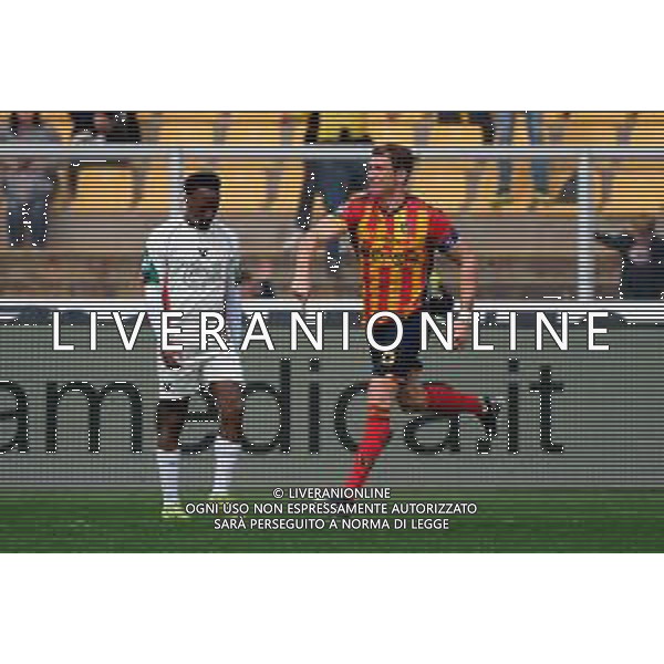 TVEM April 06, 2025 Lecce, Italy - US Lecce vs Venezia FC - Italian soccer serie A 2024/25 - Via Del Mare Stadium. In the pic: Federico Baschirotto of US Lecce celebrates after scoring a goal ©TVEM Emmanuele Mastrodonato - AGENZIA ALDO LIVERANI SAS
