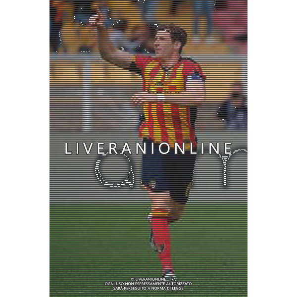 TVEM April 06, 2025 Lecce, Italy - US Lecce vs Venezia FC - Italian soccer serie A 2024/25 - Via Del Mare Stadium. In the pic: Federico Baschirotto of US Lecce celebrates after scoring a goal ©TVEM Emmanuele Mastrodonato - AGENZIA ALDO LIVERANI SAS