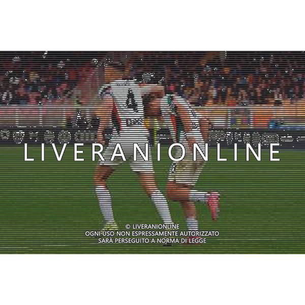 TVEM April 06, 2025 Lecce, Italy - US Lecce vs Venezia FC - Italian soccer serie A 2024/25 - Via Del Mare Stadium. In the pic: Jay Idzes of Venezia FC and Christian Gytkjaer of Venezia FC celebrates ©TVEM Emmanuele Mastrodonato - AGENZIA ALDO LIVERANI SAS